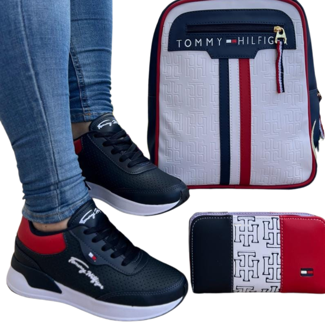 Combo Tommy Hilfiger bolso+billetera+zapatos