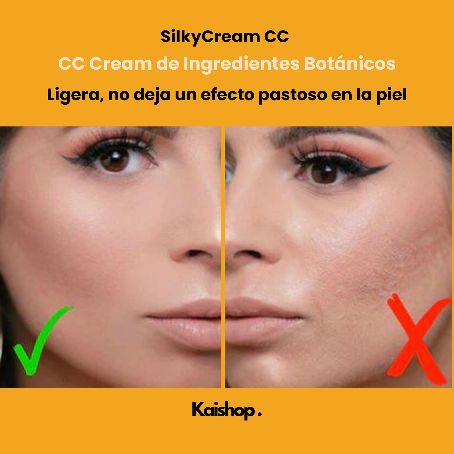 Base de maquillaje SilkyCream CC + Brocha de Regalo (1 + 1 GRATIS)